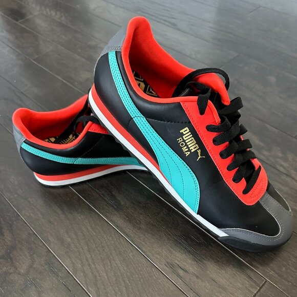 Puma Other - Puma Black, Teal and Red Roma Sneakers, US 10.5